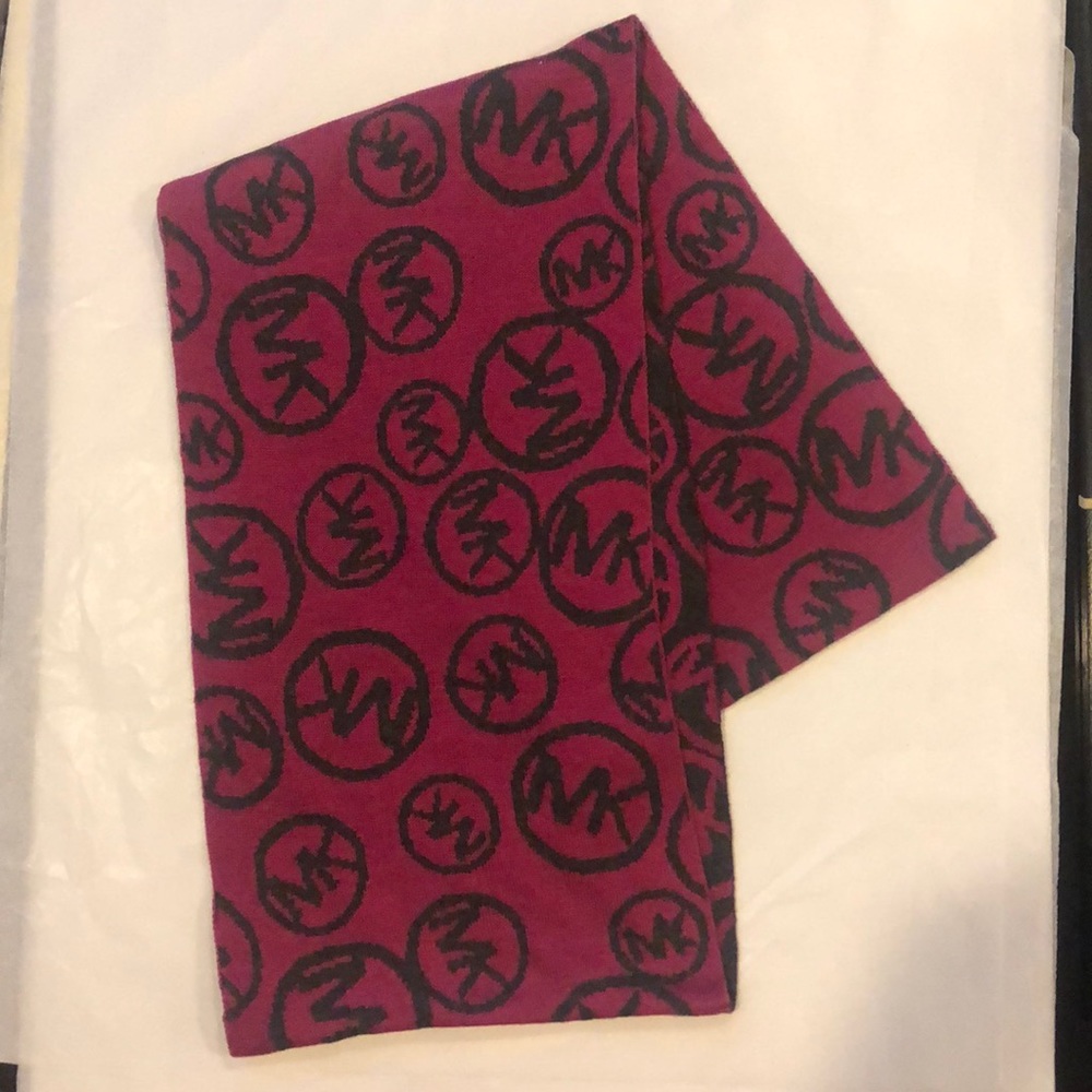 Michael Kors Pink and Grey Reversible Scarf